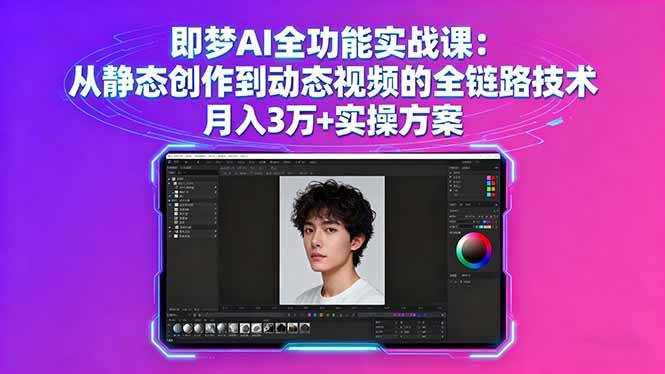 （16053期）即梦AI全功能实战课：从静态创作到动态视频的全链路技术 月入3万+实操方案-副业资源网