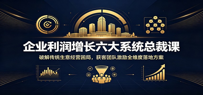企业利润增长六大系统总裁课：破解传统生意经营困局，获客团队激励全维度落地方案-副业资源网