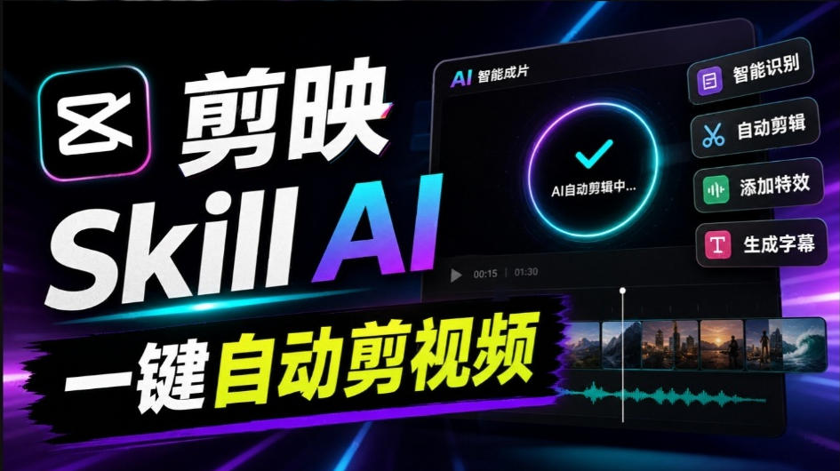 剪映Skill一键自动剪视频，AI全自动用你的剪映剪辑！做矩阵号、批量的创作者有福了jianying-editor-skill-副业资源网