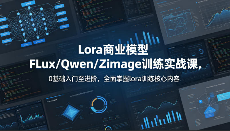 系统性学习Lora商业模型FLux／Qwen／Zimage训练实战课，0基础入门至进阶，全面掌握lora训练核心内容-副业资源网