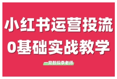 小红书运营投流，小红书广告投放从0到1的实战课，学完即可开始投放（更新）-副业资源网