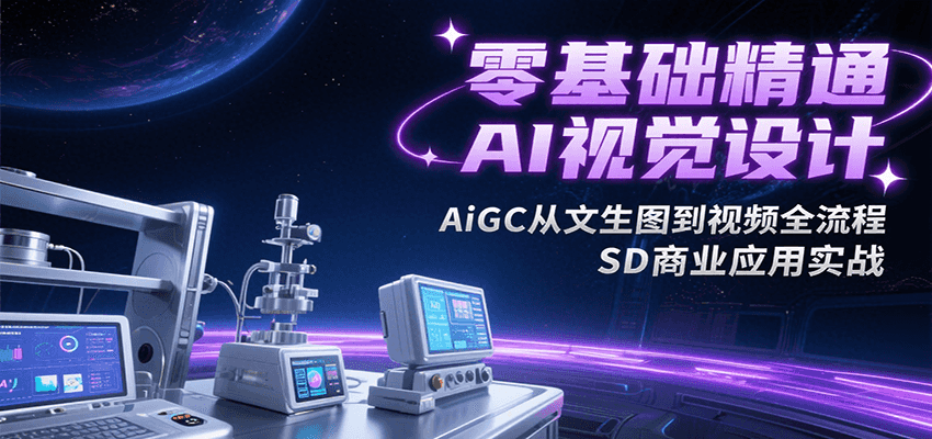 零基础精通AI视觉设计，AiGC从文生图到视频全流程，SD商业应用实战-副业资源网