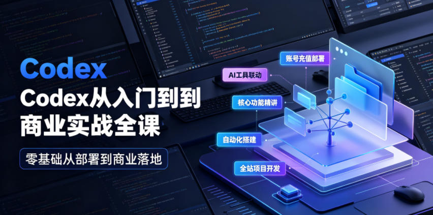 Codex从入门到商业实战全课｜账号充值部署、AI工具联动、核心功能精讲、自动化搭建、全站项目开发零基础教程-副业资源网