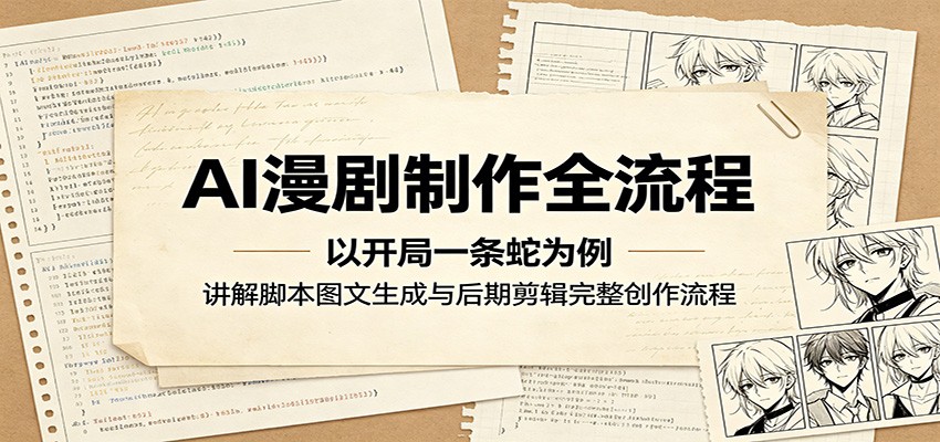 AI漫剧制作全流程：以开局一条蛇为例，讲解脚本图文生成与后期剪辑完整创作流程-副业资源网
