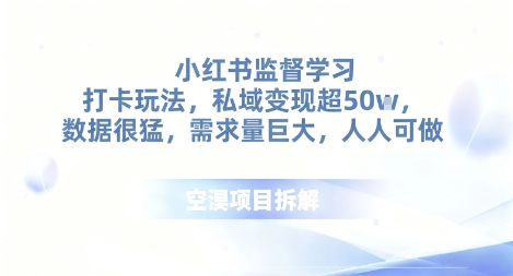 小红书监督学习打卡玩法,私域变现超50个,数据很猛,需求量巨大,人人可做-副业资源网
