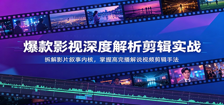爆款影视深度解析剪辑实战：拆解影片叙事内核，掌握高完播解说视频剪辑手法-副业资源网