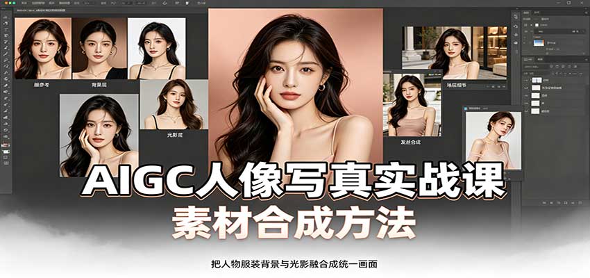 AIGC人像写真实战课：软件平台部署筹备，素材合成方法，多题材写真案例-副业资源网