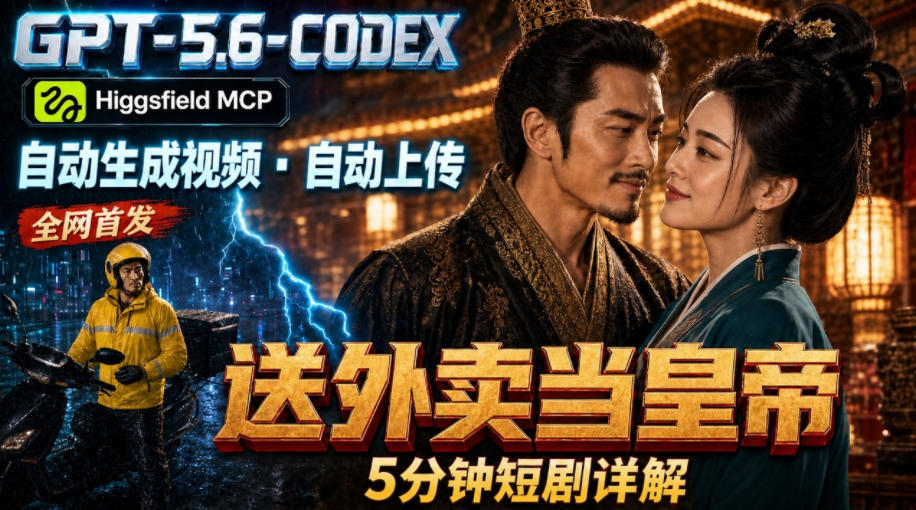 GPT-5.6 Codex+Higgsfield MCP：一条指令生成5分钟短剧并自动上传YouTube（油管）-副业资源网