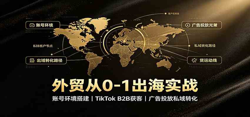 外贸从0-1出海实战：账号环境搭建，TikTok B2B获客，广告投放私域转化-副业资源网