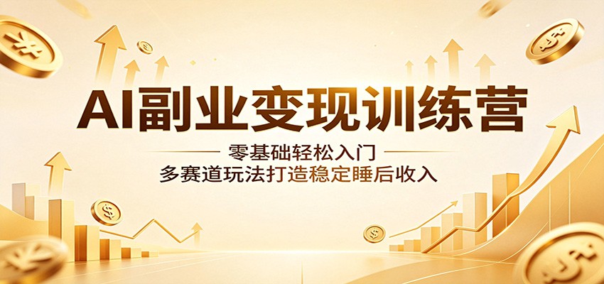 AI副业变现训练营：零基础轻松入门，多赛道玩法打造稳定睡后收入-副业资源网