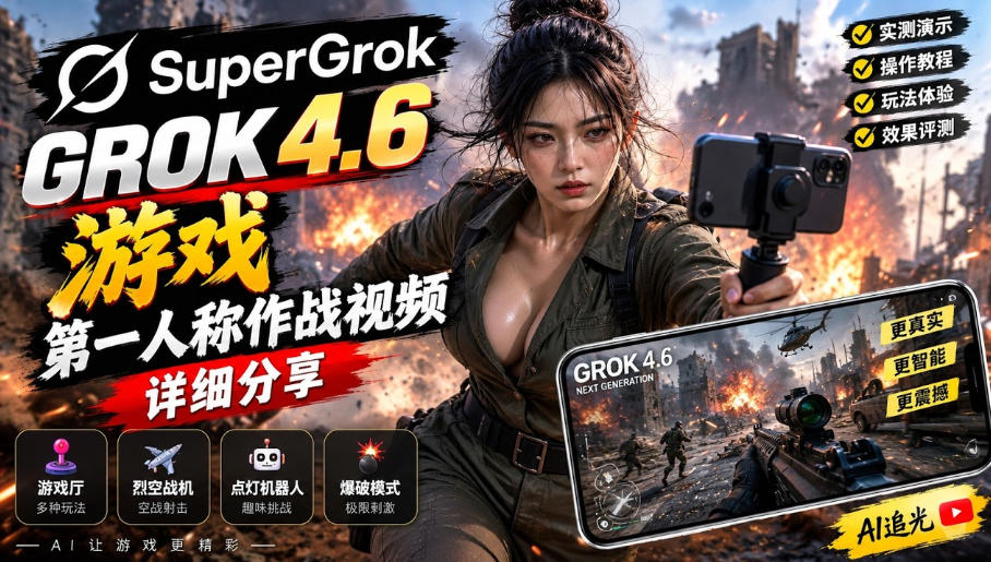 Grok 4.6也能做游戏?第一人称作战视频实测|玩法详细讲解-副业资源网
