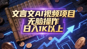 文言文AI视频项目，无脑操作，日入1K以上-副业资源网