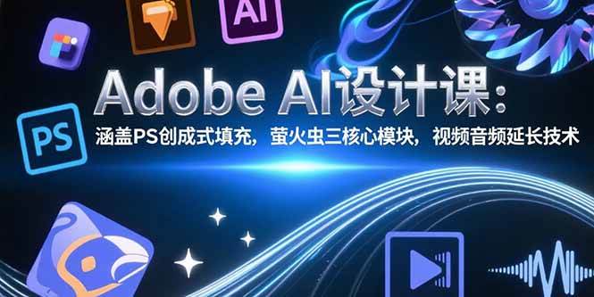 （15469期）Adobe AI设计课：涵盖PS创成式填充，萤火虫三核心模块，视频音频延长技术-副业资源网
