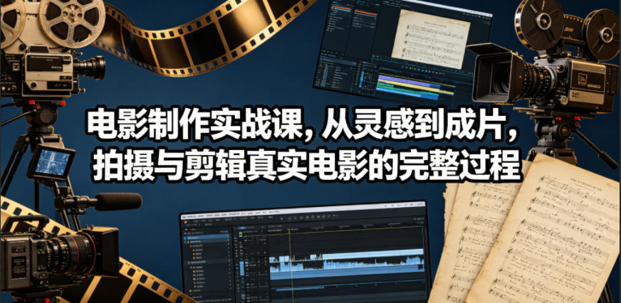 电影制作实战课，从灵感到成片，拍摄与剪辑真实电影的完整过程【原创双语字幕】-副业资源网