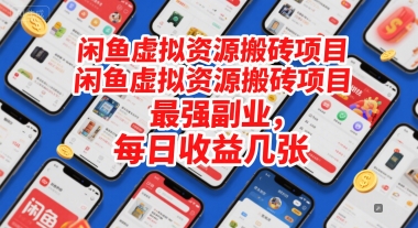 闲鱼虚拟资源搬砖项目，最强副业，每日收益几张-副业资源网