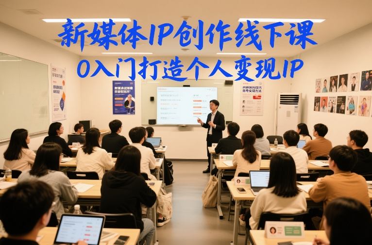 新媒体IP创作线下课，0入门打造个人变现IP-副业资源网