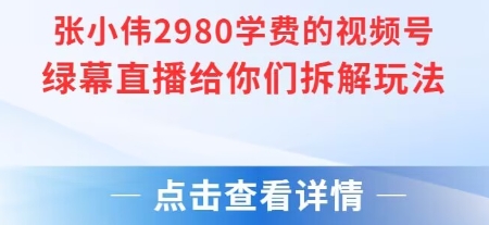 张小伟2980付费额视频号绿幕直播给你们拆解玩法-副业资源网