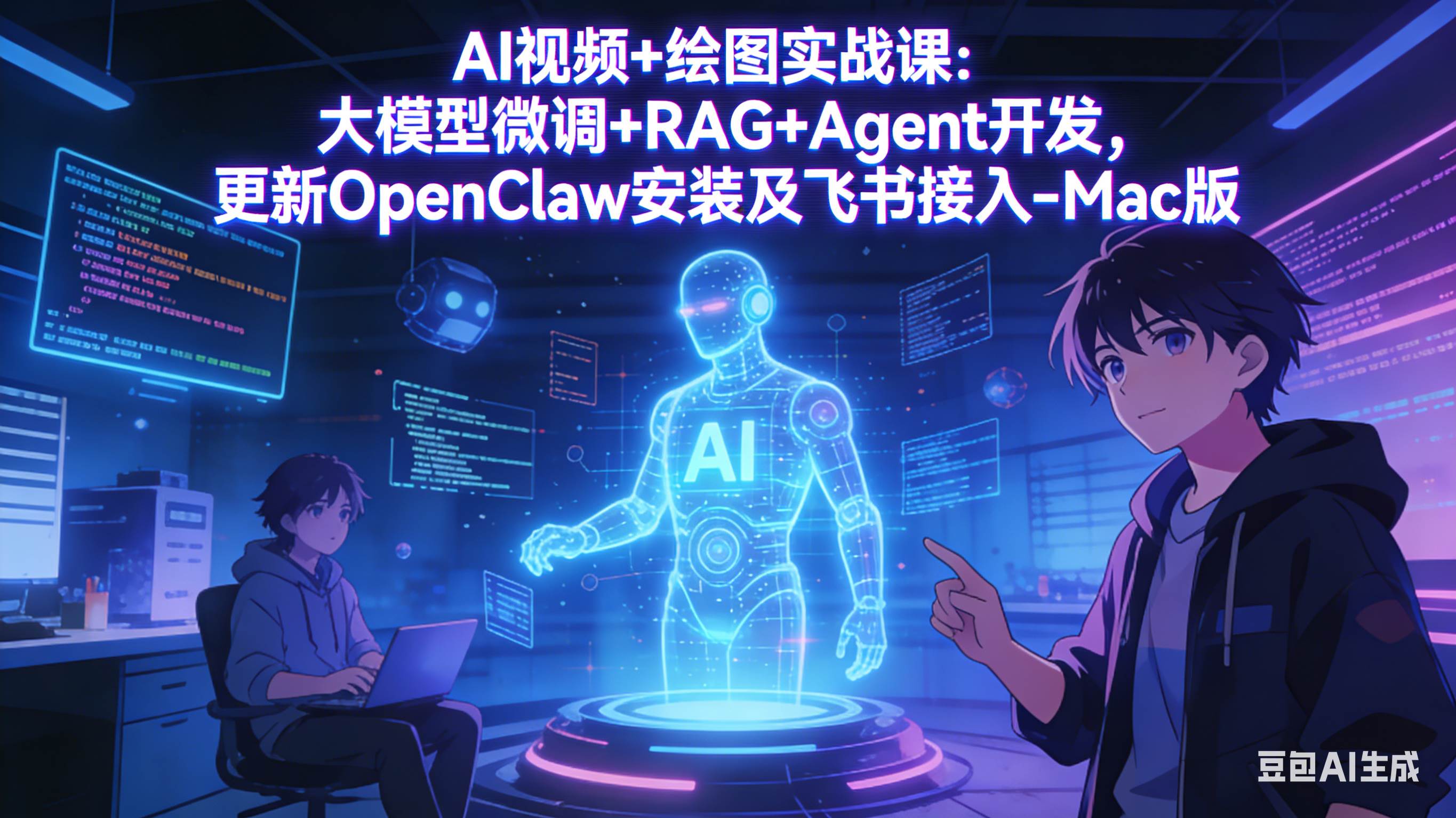 （17594期）AI视频+绘图实战课：大模型微调+RAG+Agent开发，更新OpenClaw安装及飞书接入-Mac版-副业资源网