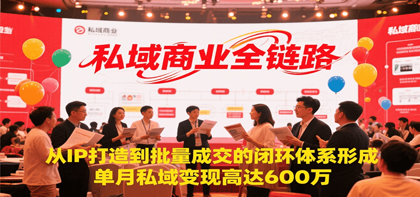 私域商业全链路，从IP打造到批量成交的闭环体系形成，单月私域变现600万-副业资源网