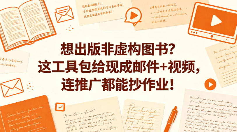想出版非虚构图书？这工具包给现成邮件+视频，连推广都能抄作业！【原创双语字幕】-副业资源网