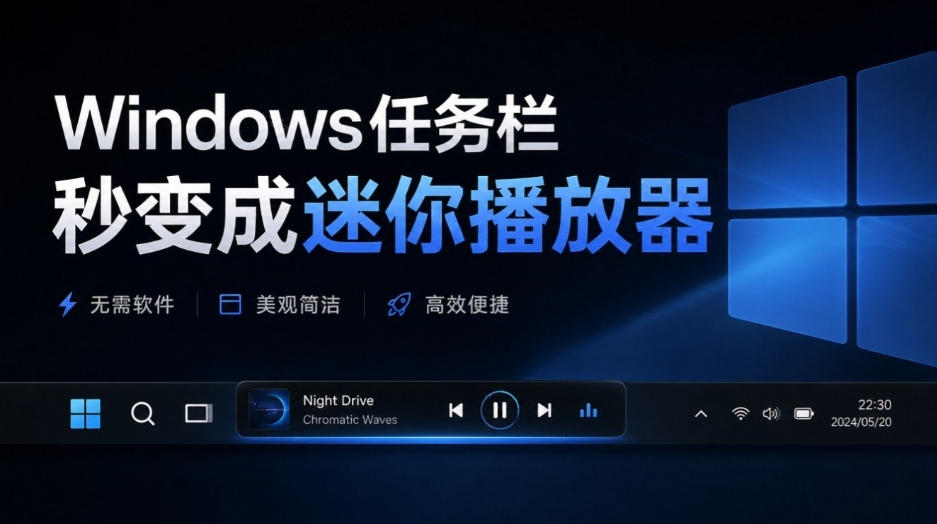 Windows任务栏秒变成迷你播放器！让你的任务栏更有意思，Github开源小工具，免费使用AF-Media-Bar-副业资源网