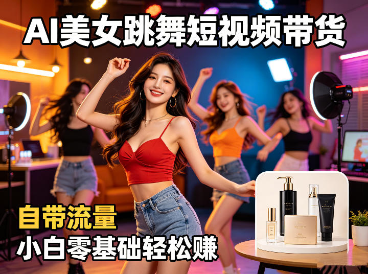 AI美女跳舞短视频带货：自带流量，小白零基础轻松賺，详细拆解-副业资源网