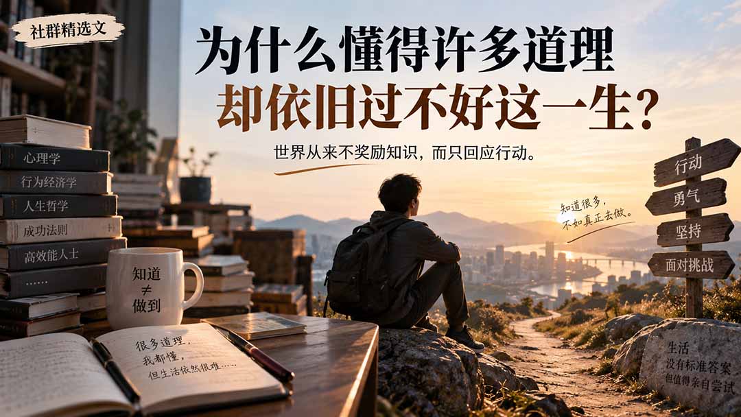 社群精选文：为什么懂得许多道理却依旧过不好这一生？-副业资源网