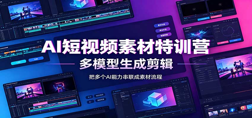 AI短视频素材特训营：Codex本地部署实操，多模型生成剪辑，爆量素材挖掘教学-副业资源网