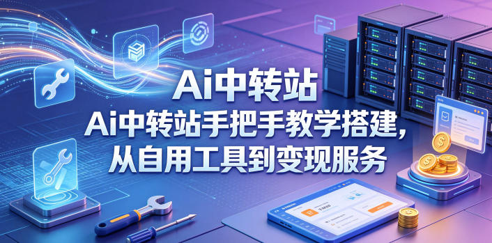 Ai中转站手把手教学搭建，从自用工具到变现服务-副业资源网