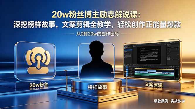 （18648期）20w粉丝博主励志解说课：深挖榜样故事，文案剪辑全教学，轻松创作正能量爆款-副业资源网