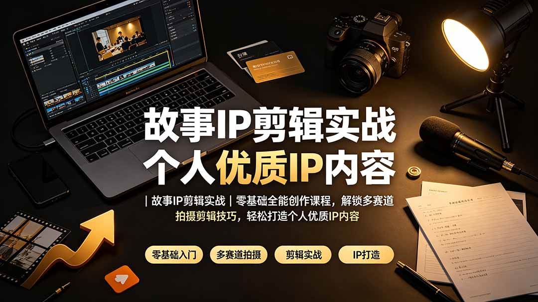 (19550期)故事IP剪辑实战|零基础全能创作课程,解锁多赛道拍摄剪辑技巧,轻松打造个人优质IP内容-副业资源网
