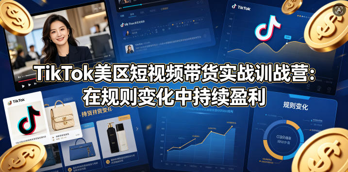 TikTok美区短视频带货实战训战营：在规则变化中持续盈利-副业资源网
