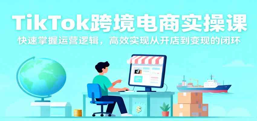 TikTok跨境电商实操课，快速掌握运营逻辑，高效实现从开店到变现的闭环-副业资源网