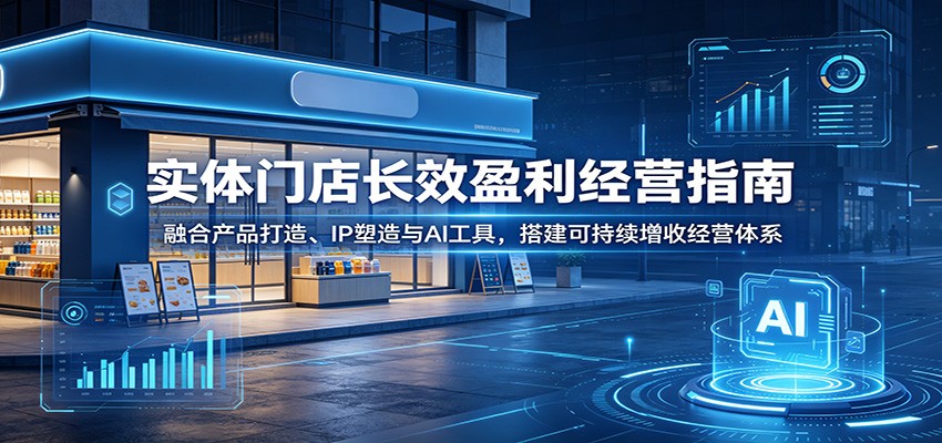 实体门店长效盈利经营指南：融合产品打造、IP塑造与AI工具，搭建可持续增收经营体系-副业资源网