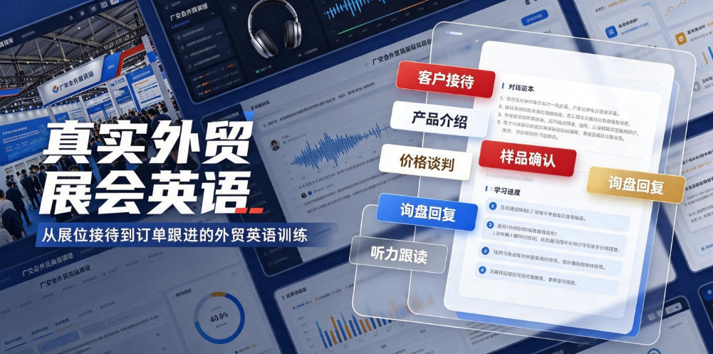 真实外贸展会英语，广交会外贸口语听力突击课程【音频】-副业资源网