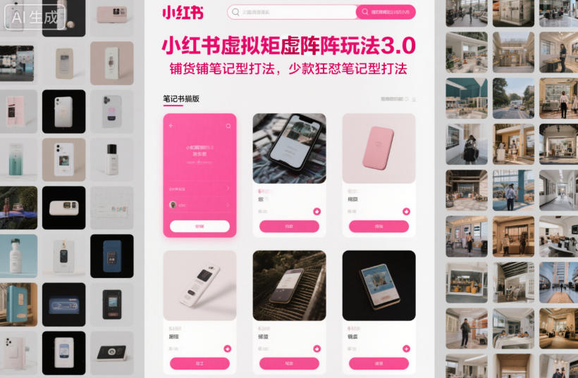 小红书虚拟矩阵玩法3.0，铺货铺笔记型打法，少款狂怼笔记型打法-副业资源网