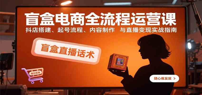 盲盒电商全流程运营课：抖店搭建、起号流程、内容制作与直播变现实战指南-副业资源网