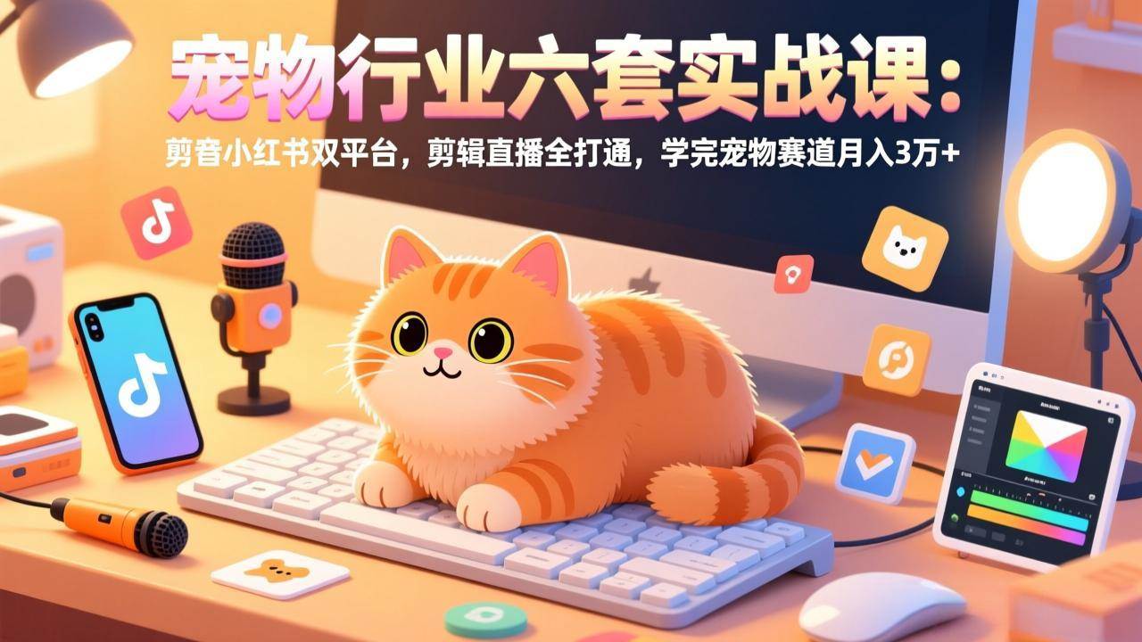 （17411期）宠物行业六套实战课：抖音小红书双平台，剪辑直播全打通，学完宠物赛道月入3万+-副业资源网