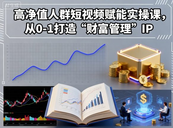 高净值人群短视频赋能实操课，从0-1打造“财富管理”IP-副业资源网