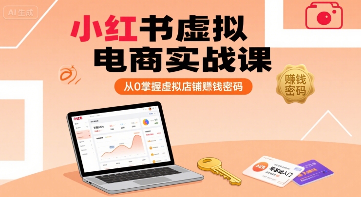 小红书虚拟电商实战课，从0掌握虚拟店铺賺钱密码-副业资源网