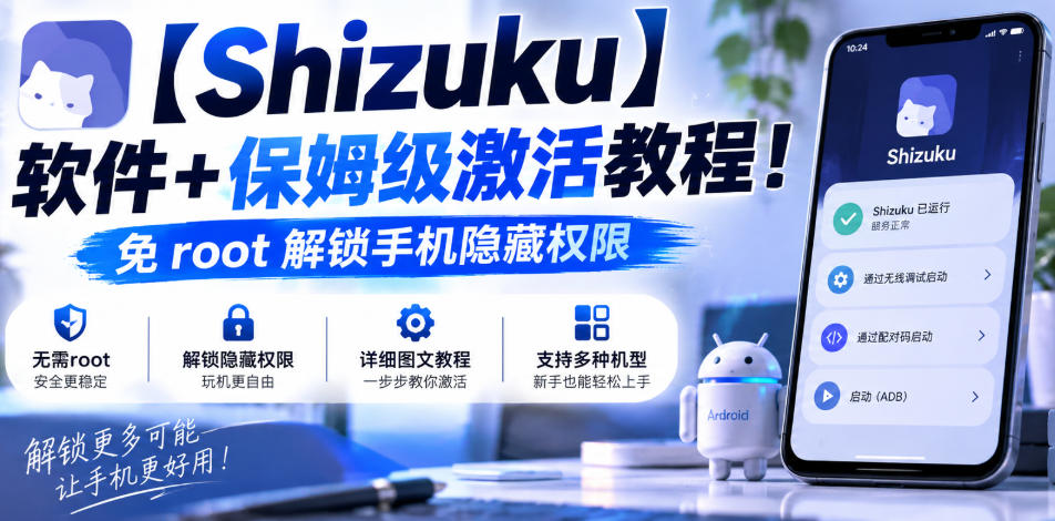 【Shizuku】软件+保姆级激活教程！免root解锁手机隐藏权限-副业资源网