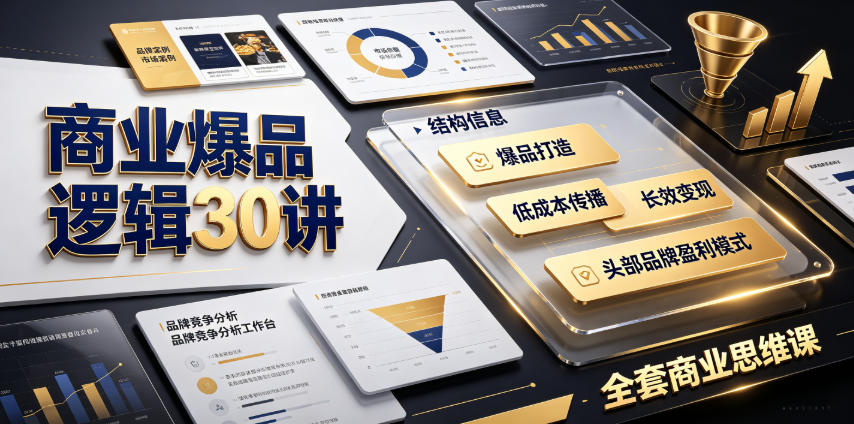 商业爆品逻辑30讲｜拆解各行各业头部品牌盈利模式，吃透爆品打造、低成本传播、长效变现全套商业思维课-副业资源网