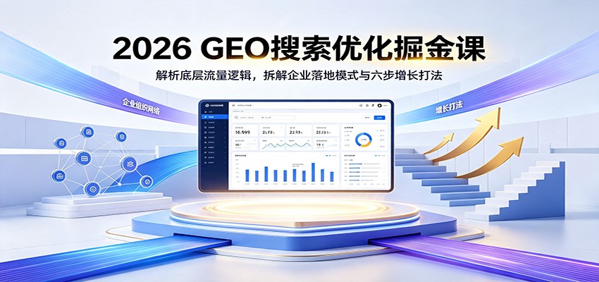 2026 GEO搜索优化掘金课：解析底层流量逻辑，拆解企业落地模式与六步增长打法-副业资源网