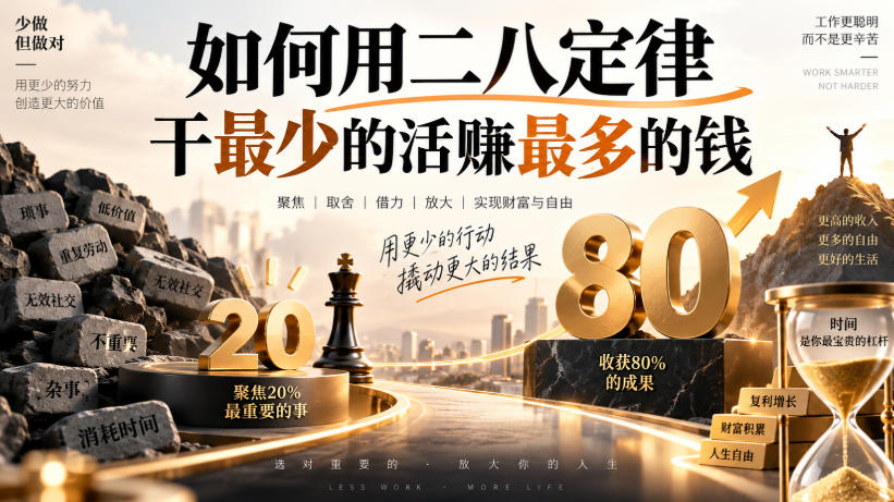 付费文章：如何用二八定律干最少的活賺最多的钱-副业资源网