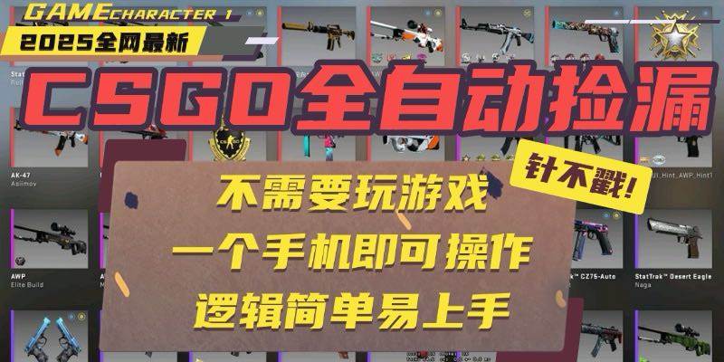 （15679期）CSGO自动捡漏项目，最新玩法，不用挂机不用玩游戏，一个手机即可操作。…-副业资源网