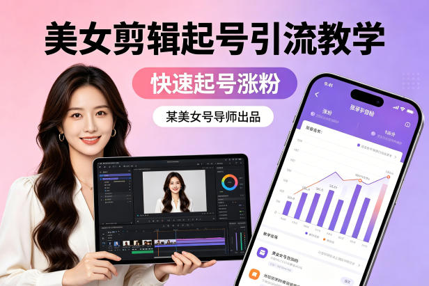 某美女号导师出品：美女剪辑起号引流教学，快速起号涨粉-副业资源网