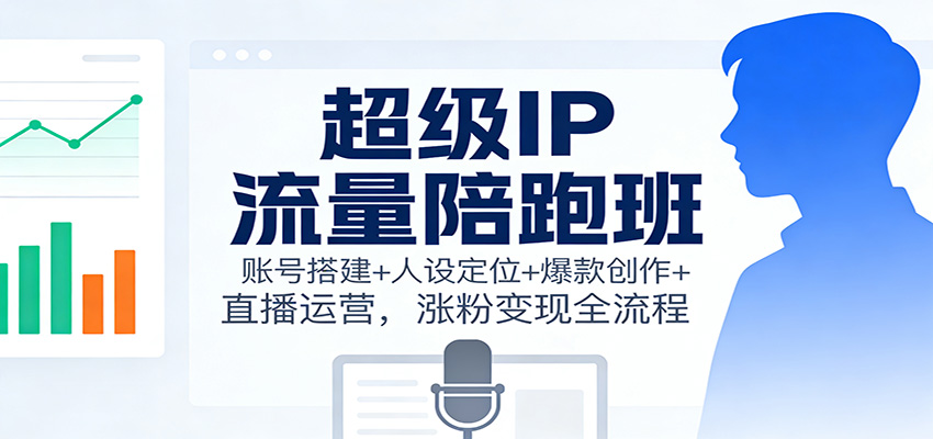 超级IP流量陪跑班：账号搭建+人设定位+爆款创作+直播运营，涨粉变现全流程-副业资源网