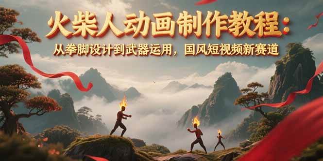 （15171期）火柴人动画制作教程：从拳脚设计到武器运用，国风短视频新赛道-副业资源网