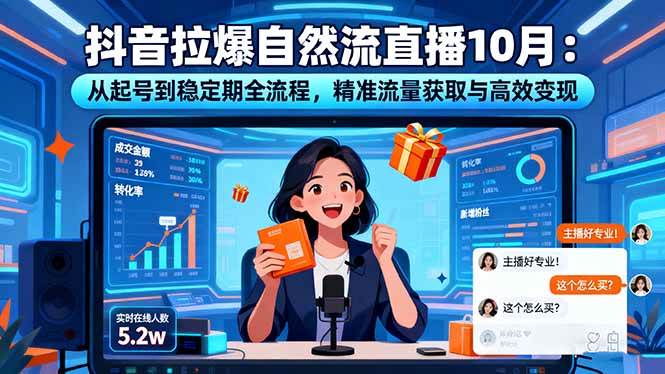 （16339期）抖音拉爆自然流直播10月：从起号到稳定期全流程，精准流量获取与高效变现-副业资源网