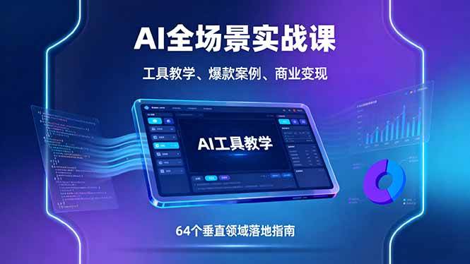 （16045期）AI全场景实战课，工具教学、爆款案例、商业变现，64个垂直领域落地指南-副业资源网